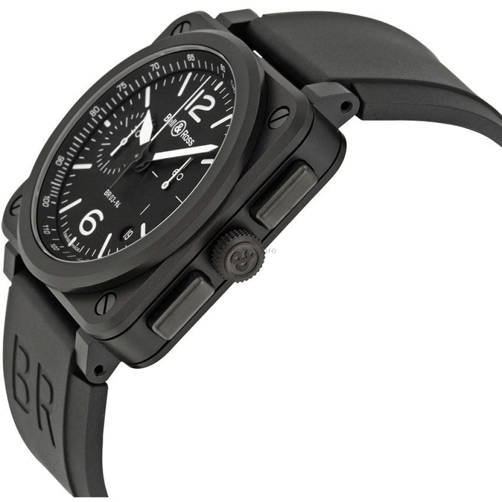 Bell & Ross Men's BR0394-BL-CE Aviation Chronograph Steel Automatic Watch - Image 3