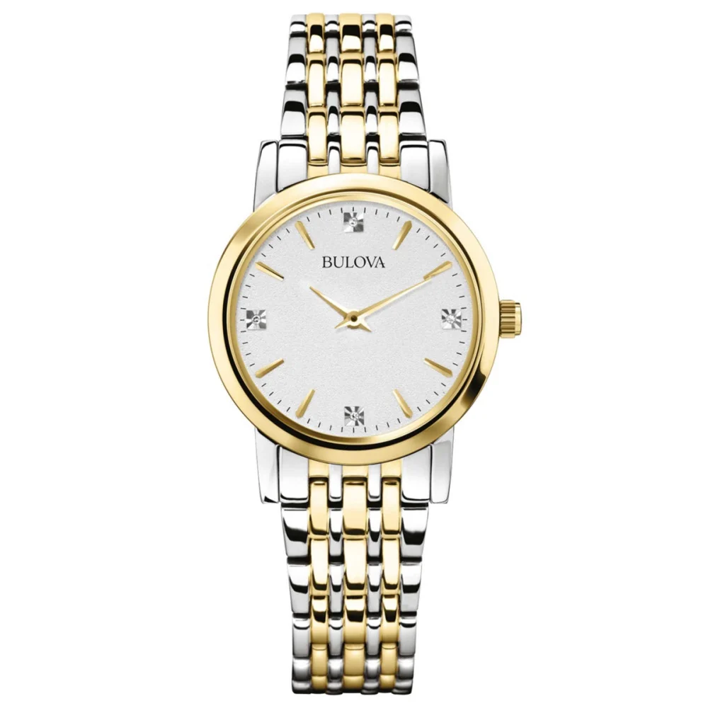 Bulova Women's 98P189 White Dial with Diamonds Quartz