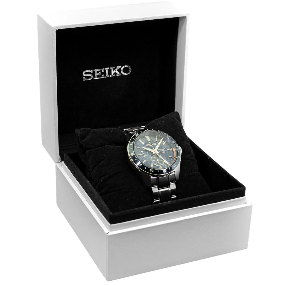 Seiko Men's SPB219J1 Presage GMT Green Dial Watch - Image 8