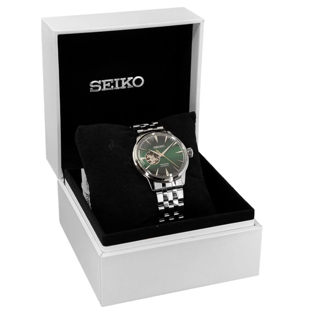 Seiko Men's SSA441J1 Presage Open Heart Green Dial Auto - Image 8