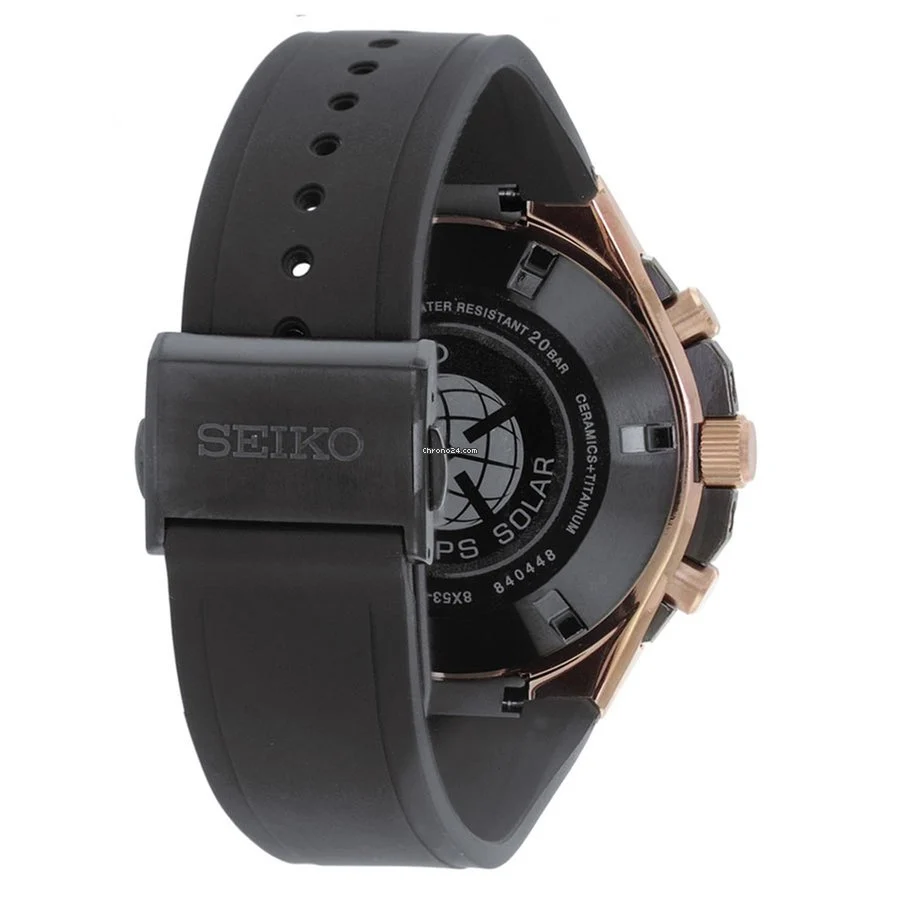 Seiko Men's SSE170J1 Astron GPS Solar Black Dial Watch - Image 3