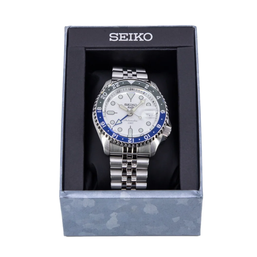 Seiko Men's SSK033K1 5 Sports White Dial Automatic GMT - Image 8