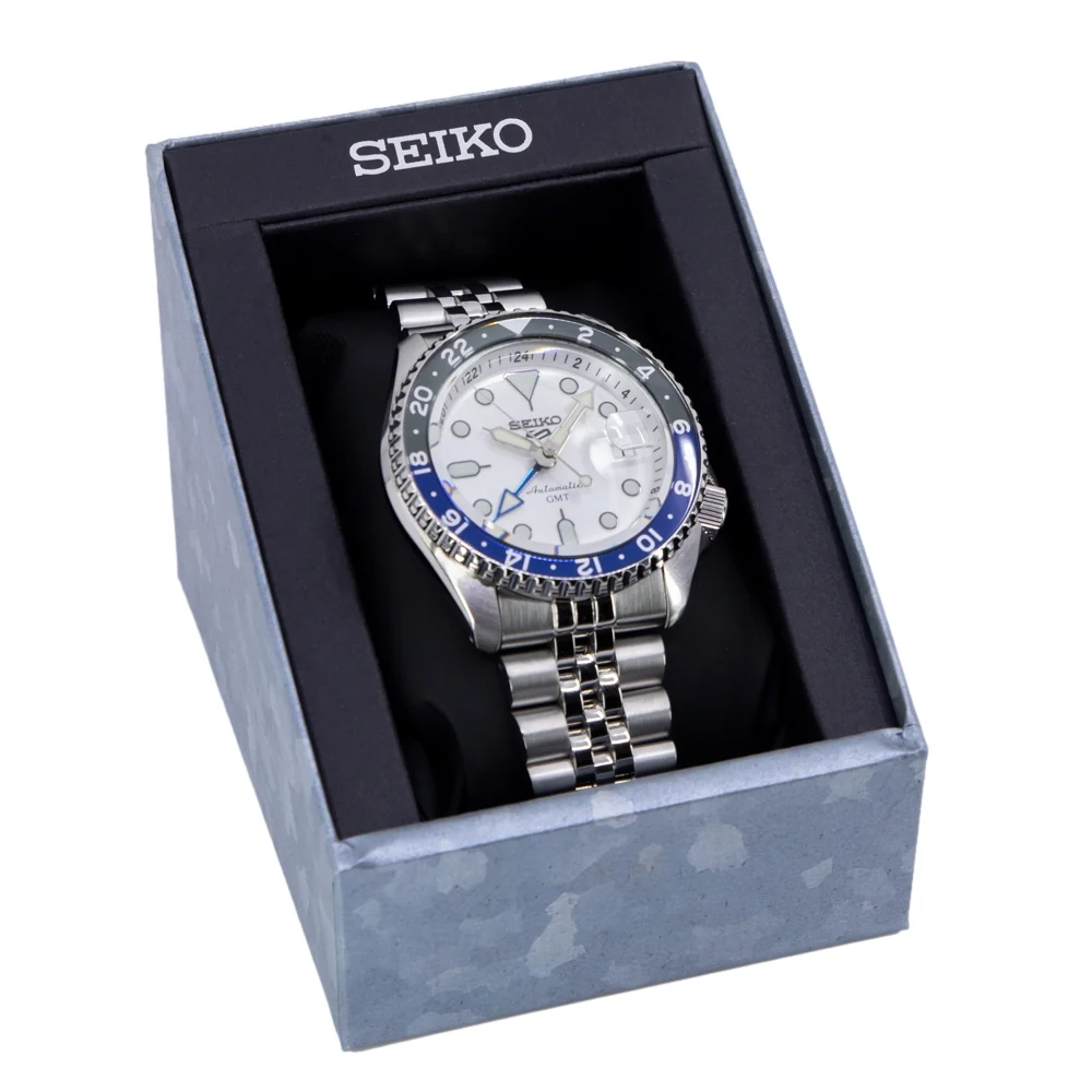 Seiko Men's SSK033K1 5 Sports White Dial Automatic GMT - Image 9