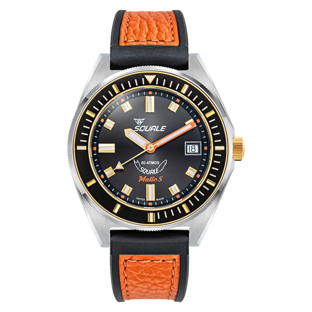 Squale MATICGBKBK.RLOR Matic S Two-Tone HydroLeather Automatic Men's Watch